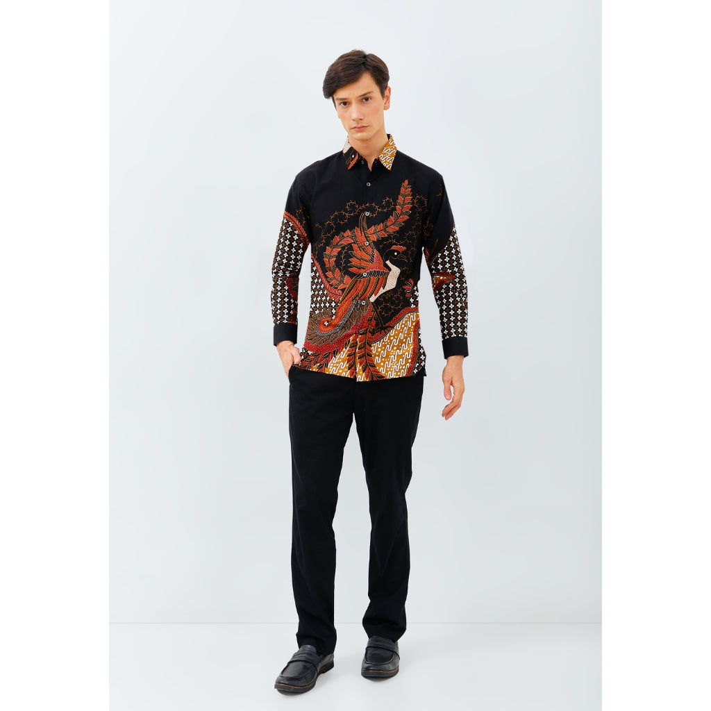 Odza Kemeja Batik Pria Regular Fit Lengan Panjang Katun Premium Baju Kerja Kondangan - Bagaspati