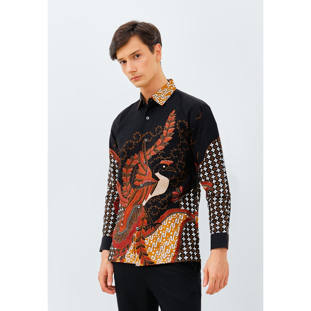 Odza Kemeja Batik Pria Regular Fit Lengan Panjang Katun Premium Baju Kerja Kondangan - Bagaspati