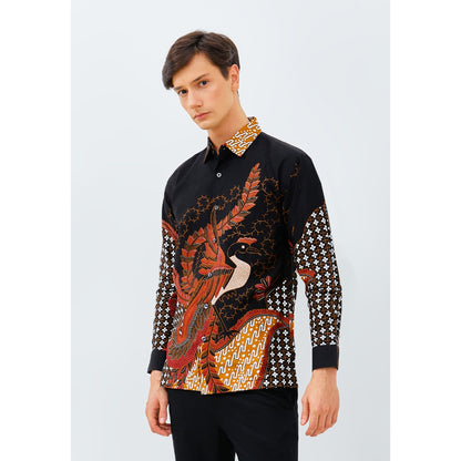 Odza Kemeja Batik Pria Regular Fit Lengan Panjang Katun Premium Baju Kerja Kondangan - Bagaspati