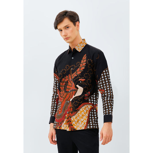 Odza Kemeja Batik Pria Regular Fit Lengan Panjang Katun Premium Baju Kerja Kondangan - Bagaspati