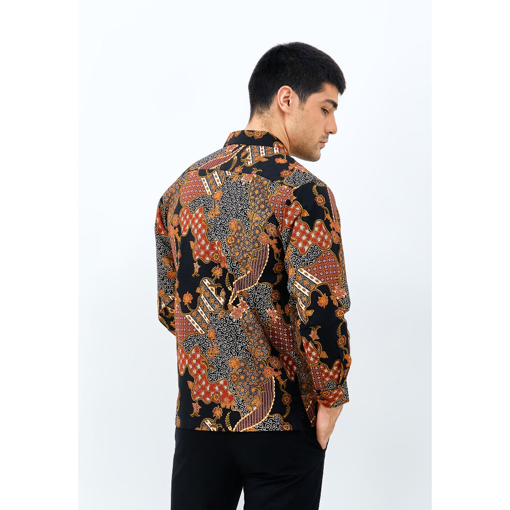 Odza Kemeja Batik Pria Lengan Panjang Modern Regular Hansapura