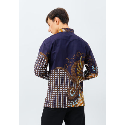 Odza Kemeja Batik Lengan Panjang Pria Regular Fit Fashion Size Besar Modern Aryasetya