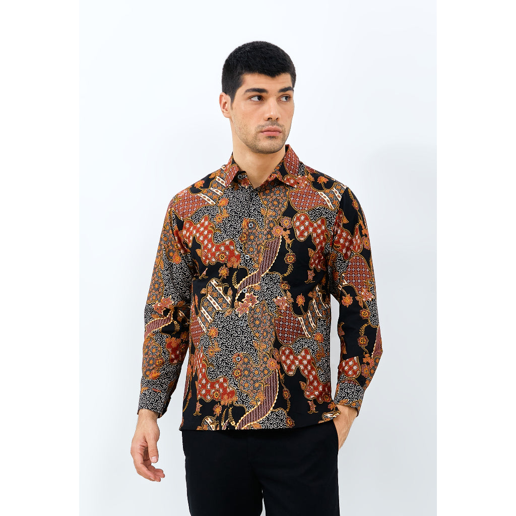 Odza Kemeja Batik Pria Lengan Panjang Modern Regular Hansapura