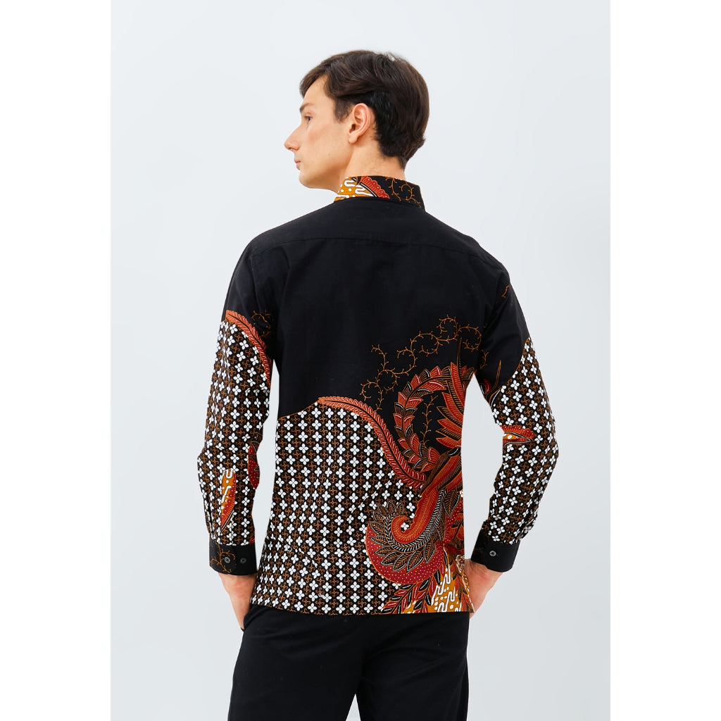 Odza Kemeja Batik Pria Regular Fit Lengan Panjang Katun Premium Baju Kerja Kondangan - Bagaspati