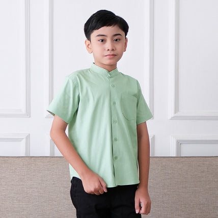 Odza Baju Koko Anak Laki-laki Lengan Pendek Regular Fit Emran Hijau Sage