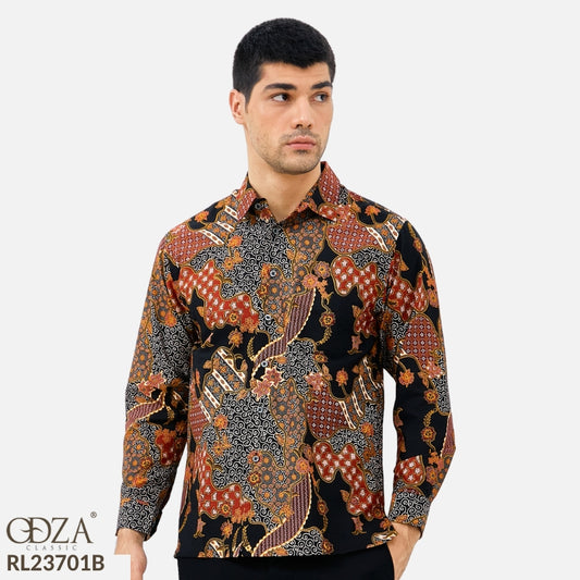 Odza Kemeja Batik Pria Lengan Panjang Modern Regular Hansapura