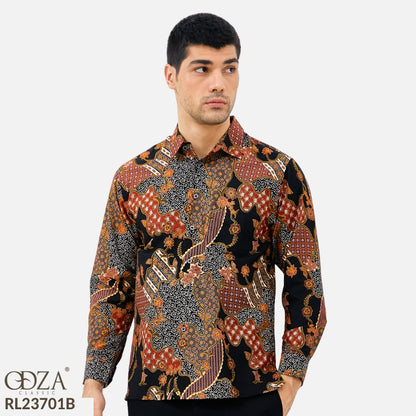 Odza Kemeja Batik Pria Lengan Panjang Modern Regular Hansapura