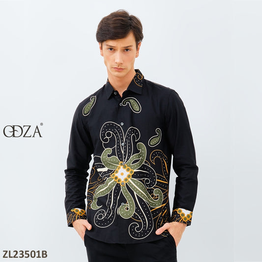 Odza Kemeja Batik Slimfit Lengan Panjang Pria Regular Fit Arsyanendra