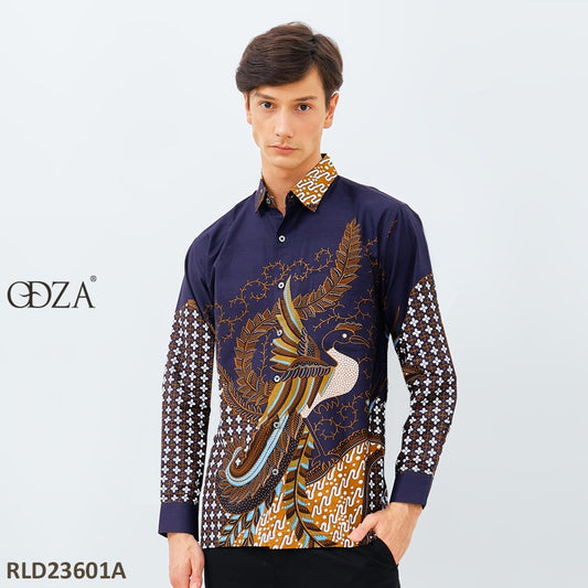 Odza Kemeja Batik Lengan Panjang Pria Regular Fit Fashion Size Besar Modern Aryasetya