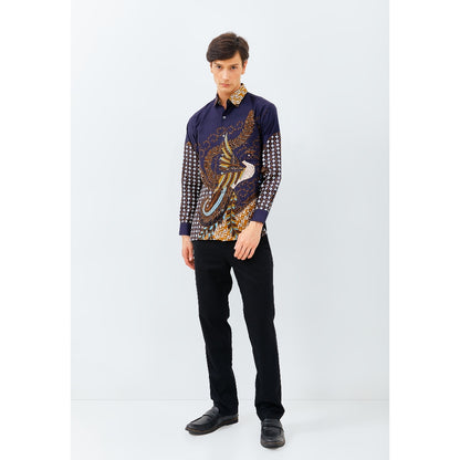 Odza Kemeja Batik Lengan Panjang Pria Regular Fit Fashion Size Besar Modern Aryasetya