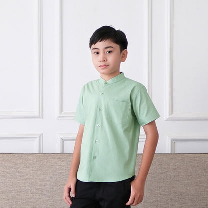Odza Baju Koko Anak Laki-laki Lengan Pendek Regular Fit Emran Hijau Sage