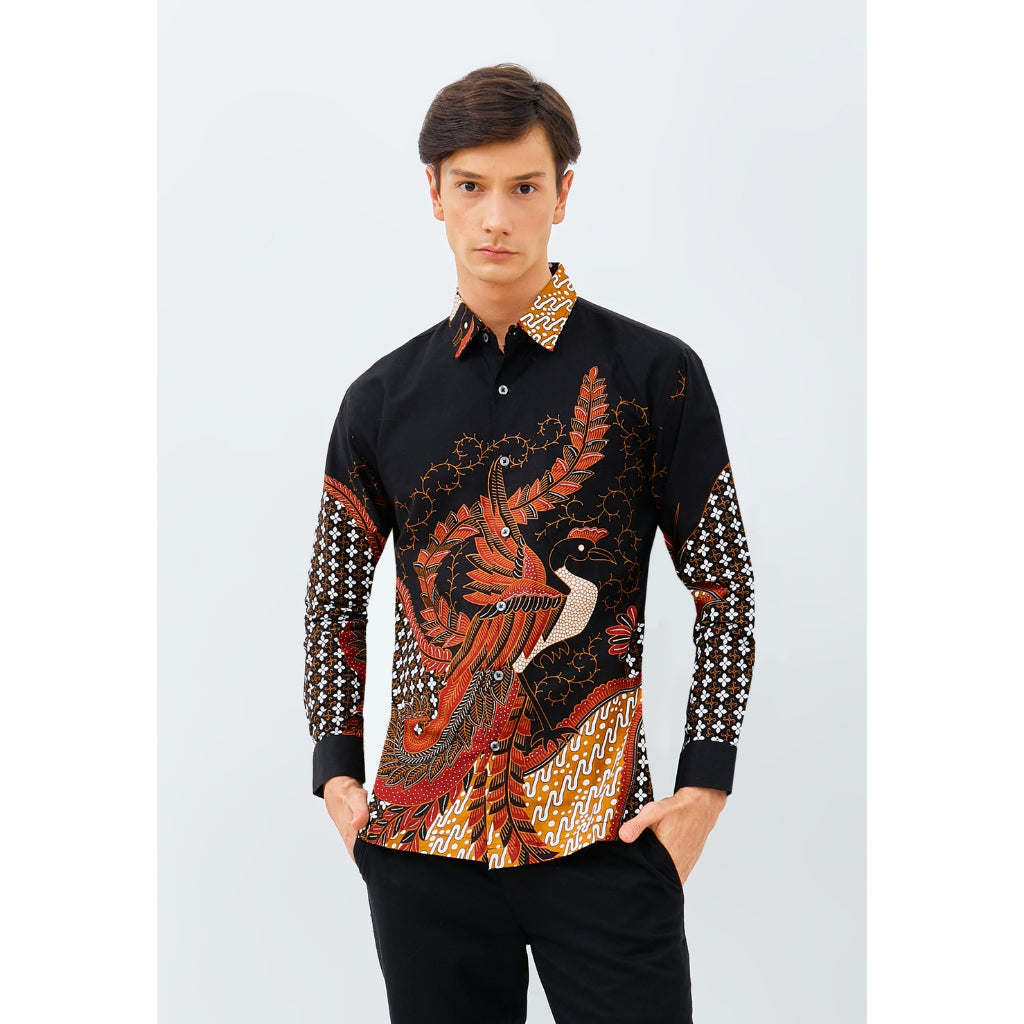 Odza Kemeja Batik Pria Regular Fit Lengan Panjang Katun Premium Baju Kerja Kondangan - Bagaspati
