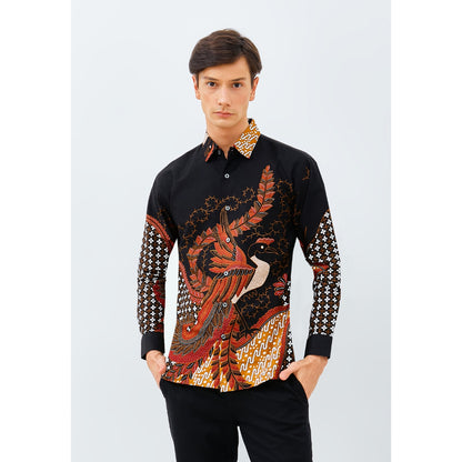 Odza Kemeja Batik Pria Regular Fit Lengan Panjang Katun Premium Baju Kerja Kondangan - Bagaspati
