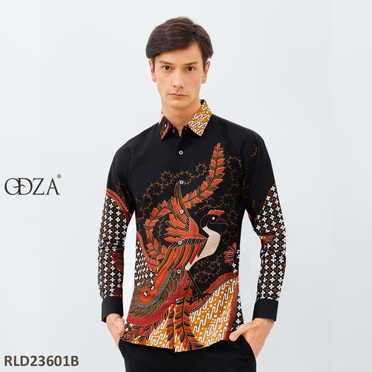 Odza Kemeja Batik Pria Regular Fit Lengan Panjang Katun Premium Baju Kerja Kondangan - Bagaspati
