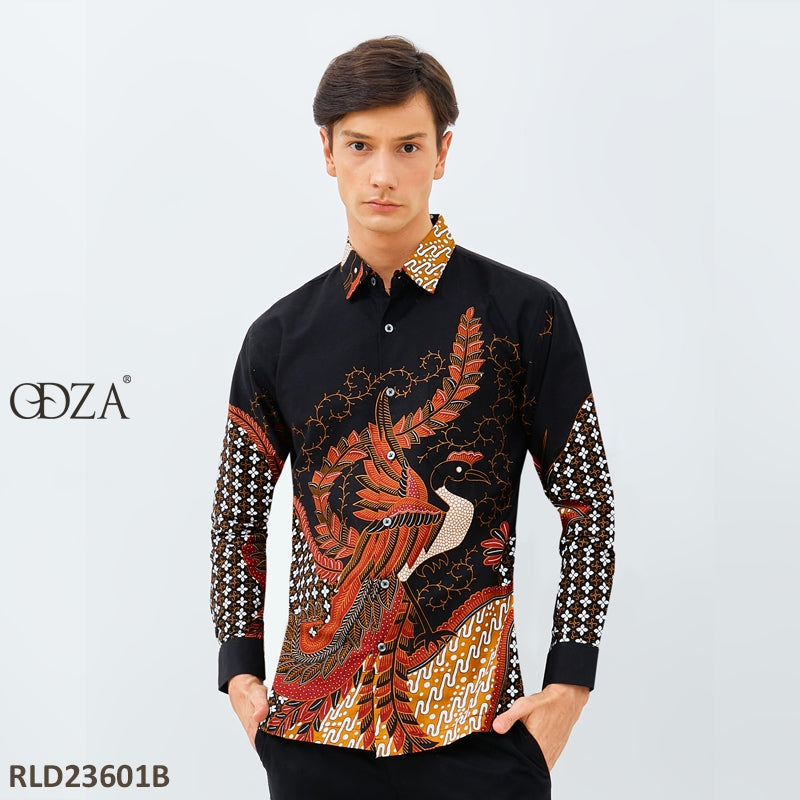 Odza Kemeja Batik Pria Regular Fit Lengan Panjang Katun Premium Baju Kerja Kondangan - Bagaspati