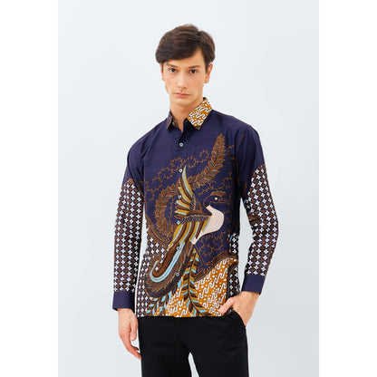Odza Kemeja Batik Lengan Panjang Pria Regular Fit Fashion Size Besar Modern Aryasetya