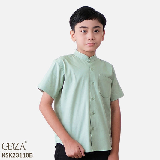 Odza Baju Koko Anak Laki-laki Lengan Pendek Regular Fit Emran Hijau Sage
