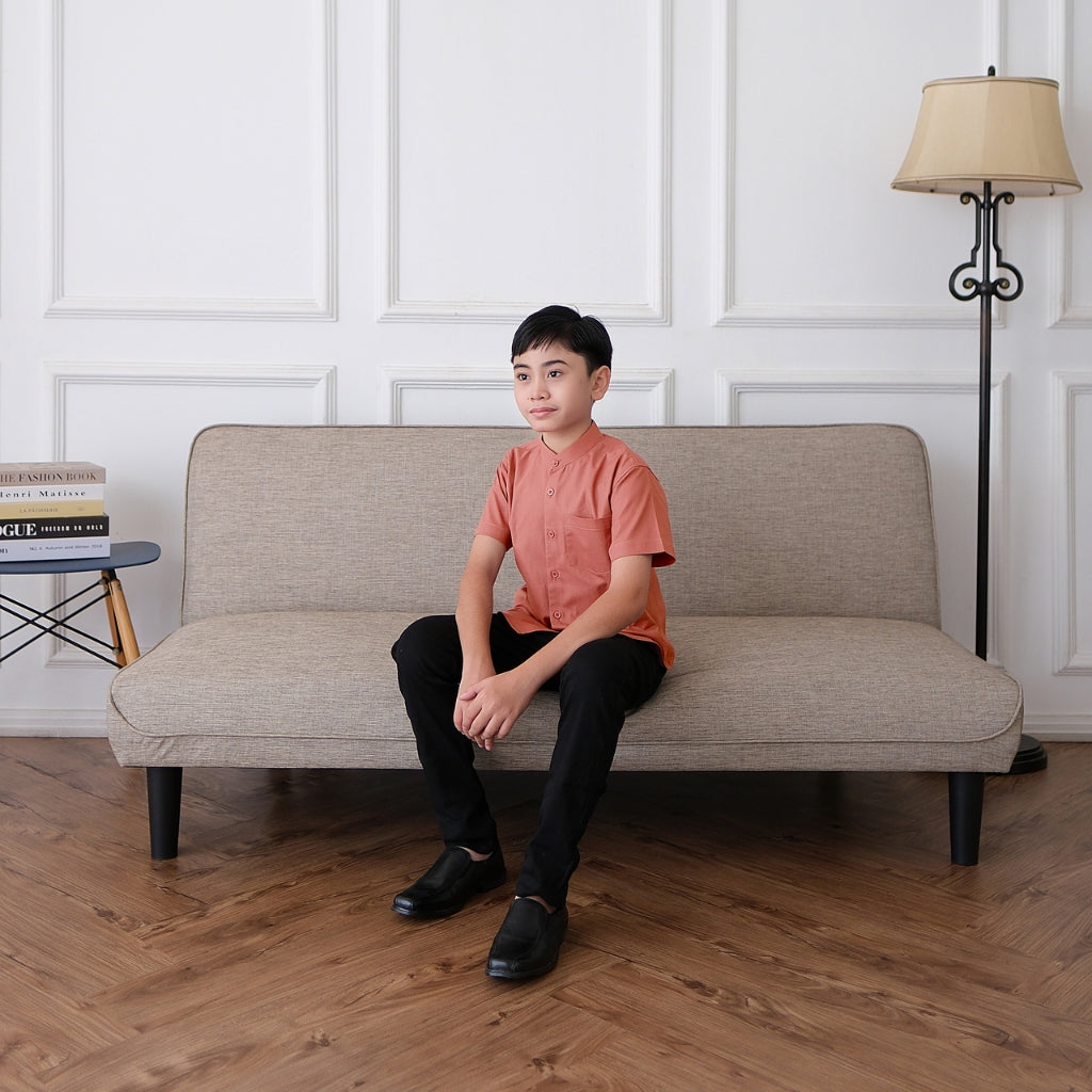 Odza Baju Koko Anak Laki-laki Lengan Pendek Kailash Regular Fit Merah Terracota