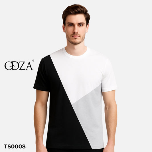 Odza Kaos TShirt Pria Wanita Baju Design Minimalis Kombinasi Kasual 100% Katun 24s