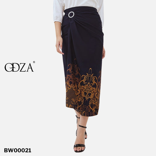 Odza Bawahan Rok Lilit Batik Tradisional Kebaya Wanita Free Ring Navy Hanusa