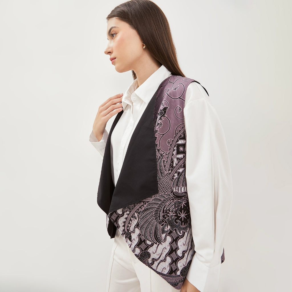 Odza Atasan Vest Batik Outer Baju Rompi Wanita Kombinasi All size Parama