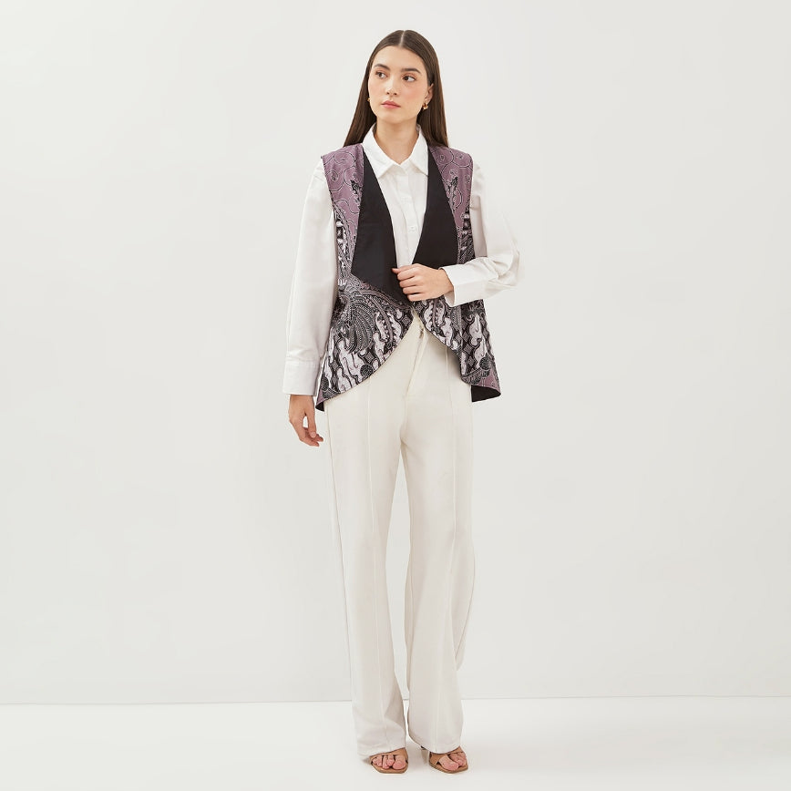 Odza Atasan Vest Batik Outer Baju Rompi Wanita Kombinasi All size Parama