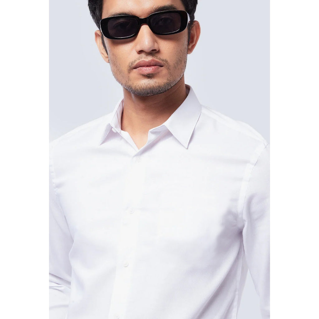 Odza Kemeja Putih Polos Lengan Panjang Pria Formal Slim Fit