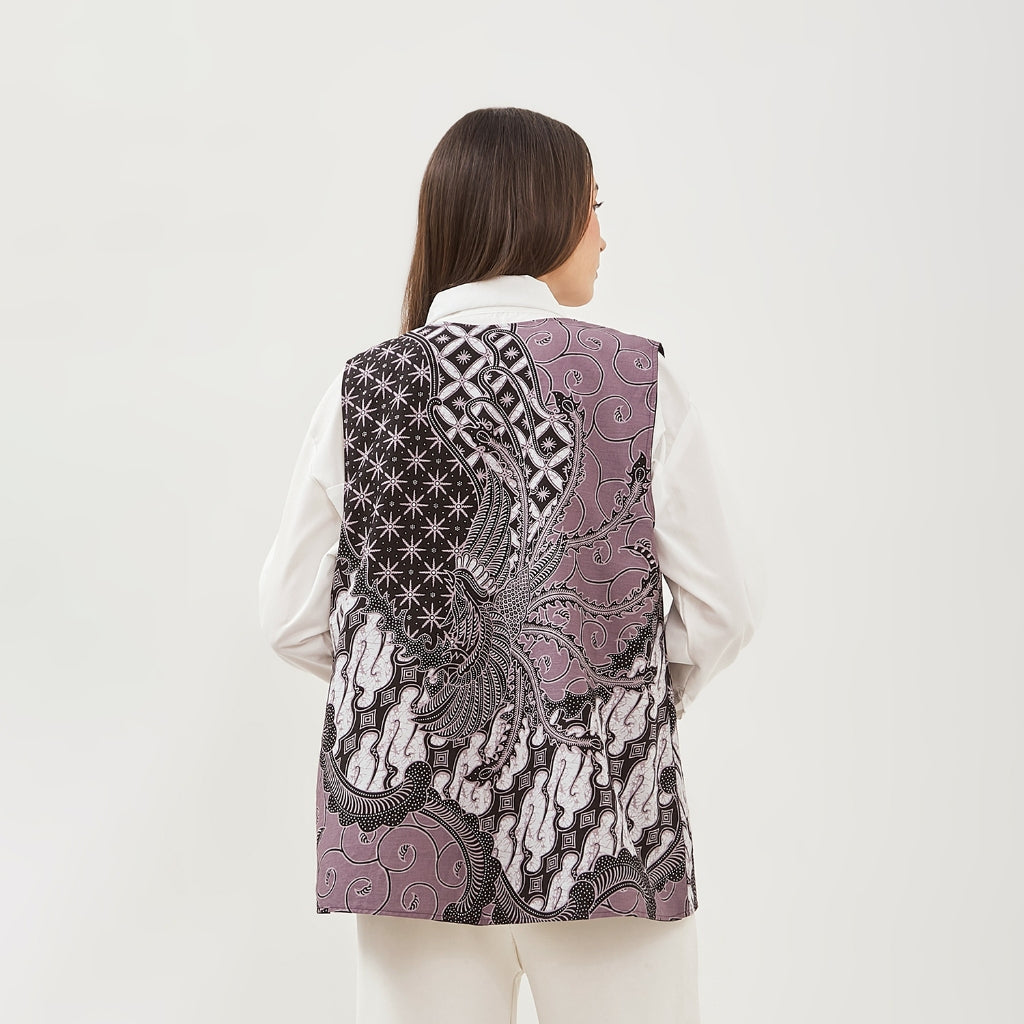Odza Atasan Vest Batik Outer Baju Rompi Wanita Kombinasi All size Parama