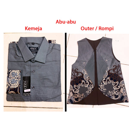 Odza Baju Atasan Kemeja Batik Pria Modern Slim Fit Solo Lengan Panjang Jumbo Didikia