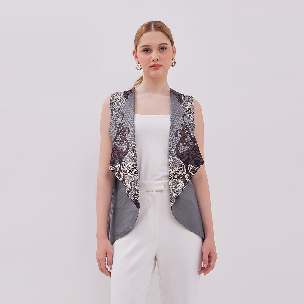 Odza Atasan Vest Batik Outer Baju Rompi Wanita Kombinasi All size Parama