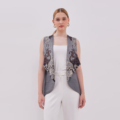 Odza Atasan Vest Batik Outer Baju Rompi Wanita Kombinasi All size Parama