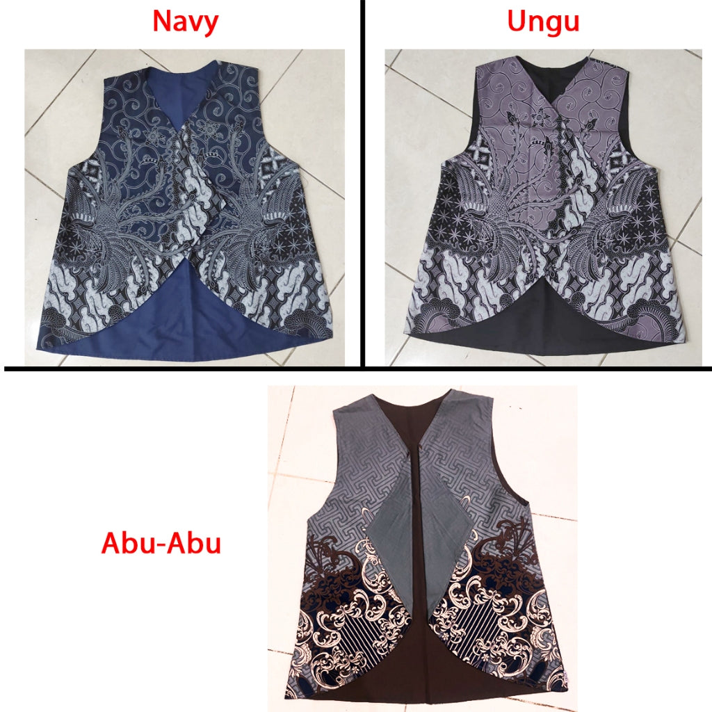 Odza Atasan Vest Batik Outer Baju Rompi Wanita Kombinasi All size Parama