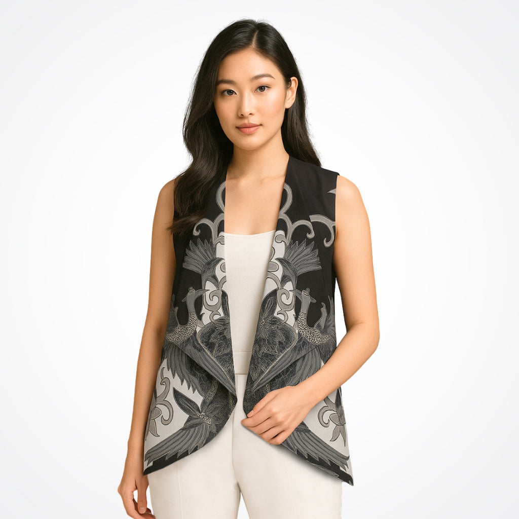 Odza Kemeja Rompi Batik Keluarga Baju Hem Couple Pria Wanita Pesta Pasangan Hitam Lengan Panjang Slim Fit Jumbo Allsize Grevisha