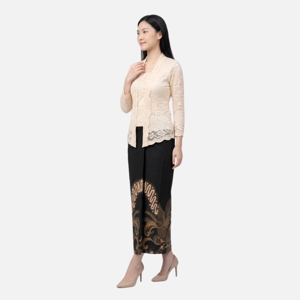 Odza Rok Lilit Batik Wanita Panjang Allsize Bawahan Kebaya Kondangan Wisuda Katun Premium Dutiara Biru Hitam
