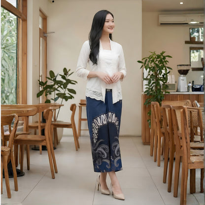 Odza Rok Lilit Batik Wanita Panjang Allsize Bawahan Kebaya Kondangan Wisuda Katun Premium Renatisa Hitam Biru