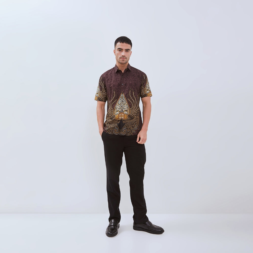 Odza Kemeja Batik Pria Lengan Pendek Slim Fit Regular Jumbo Modern Azmatex