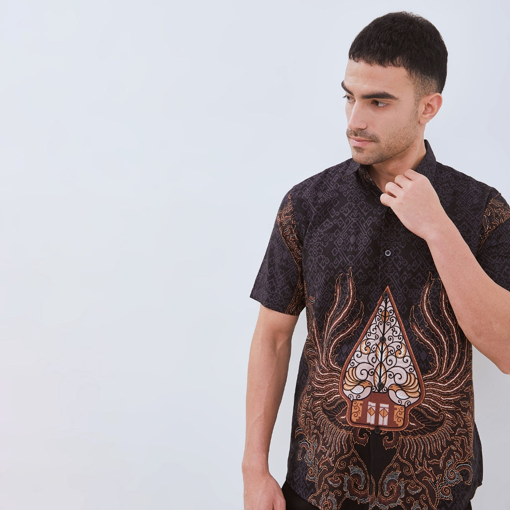 Odza Kemeja Batik Pria Lengan Pendek Slim Fit Regular Jumbo Modern Azmatex