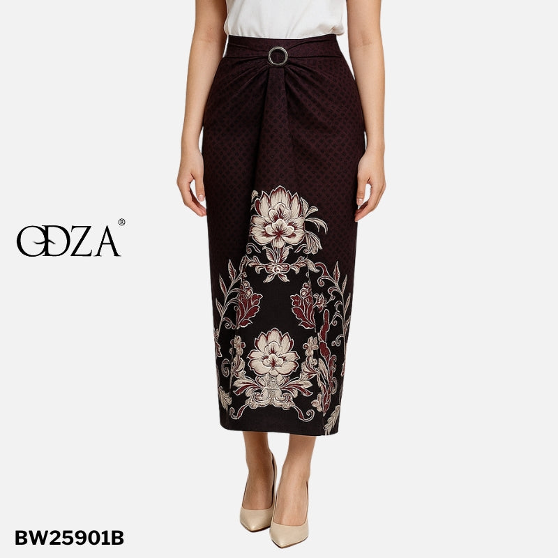 Set Kemeja Batik Couple Rok Lilit Kebaya Jumputan Pria Wanita Lengan Panjang Hitam Halmara