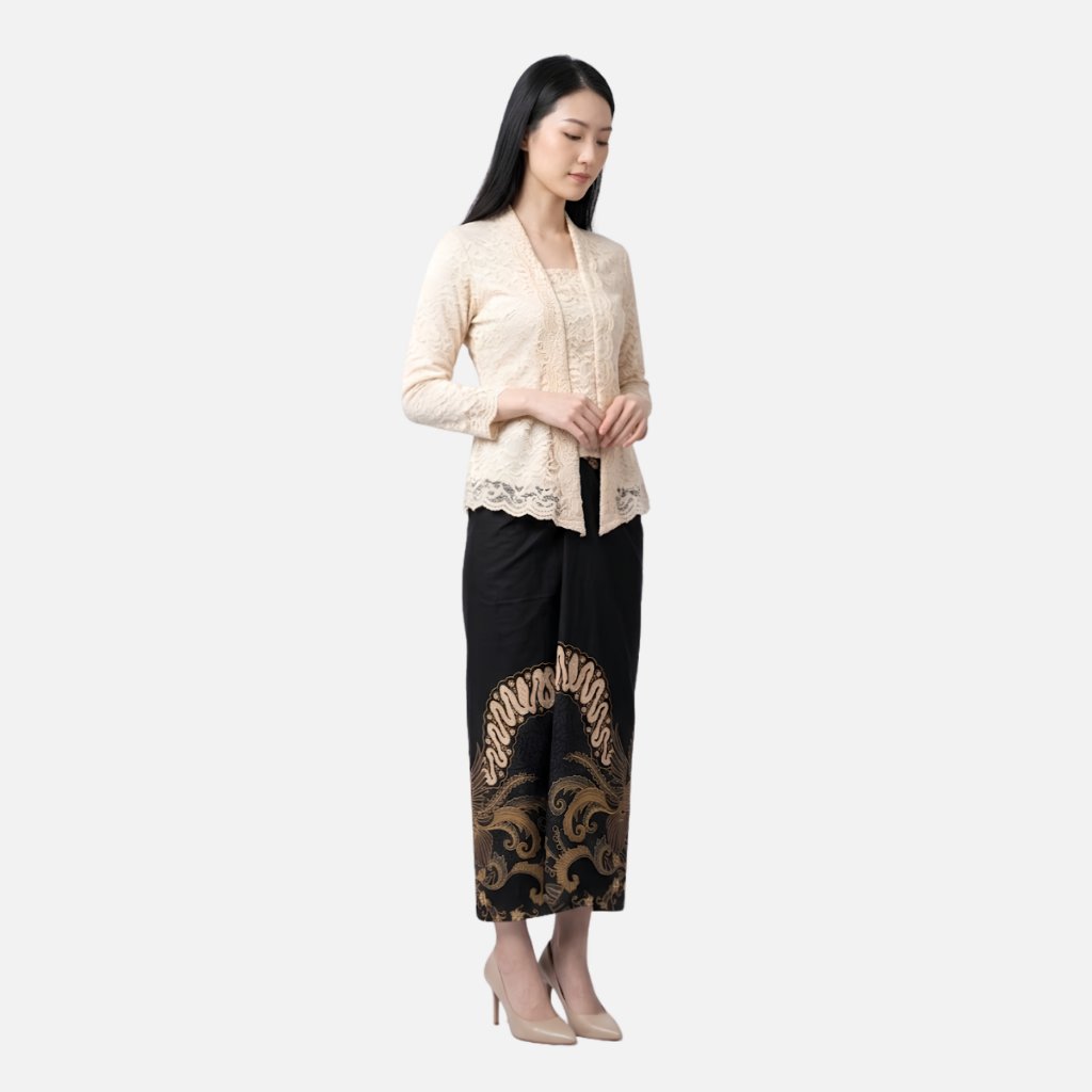 Odza Rok Lilit Batik Wanita Panjang Allsize Bawahan Kebaya Kondangan Wisuda Katun Premium Dutiara Biru Hitam