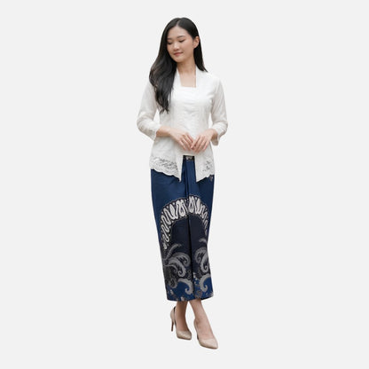 Odza Rok Lilit Batik Wanita Panjang Allsize Bawahan Kebaya Kondangan Wisuda Katun Premium Dutiara Biru Hitam
