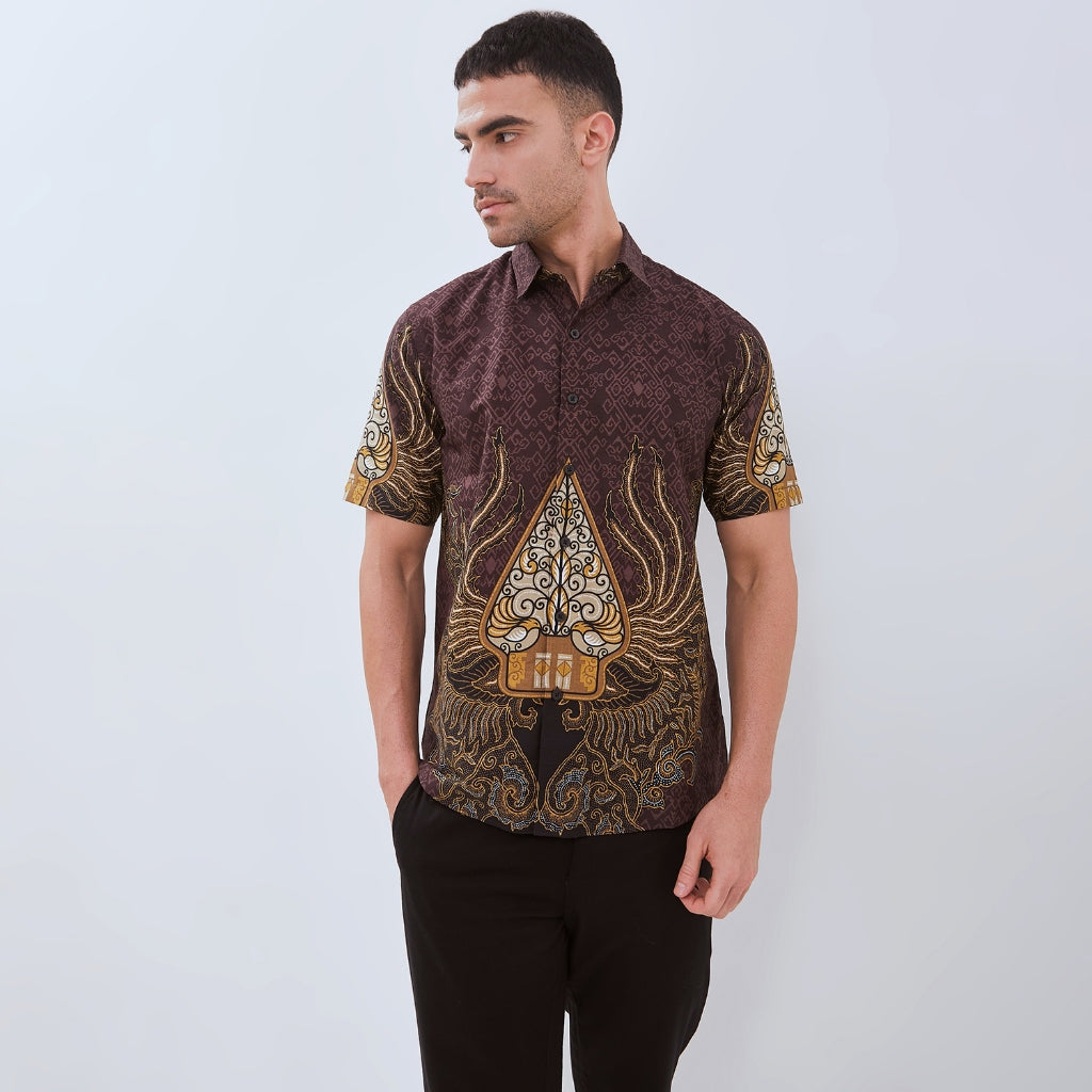 Odza Kemeja Batik Pria Lengan Pendek Slim Fit Regular Jumbo Modern Azmatex