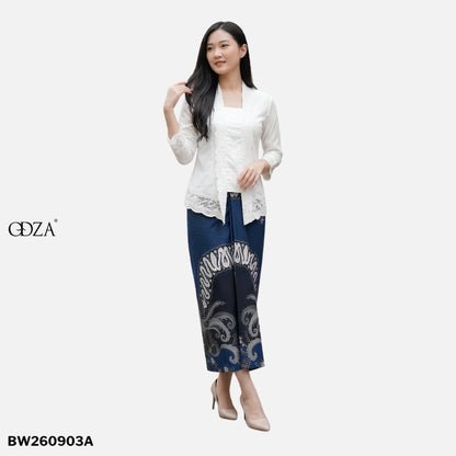 Odza Rok Lilit Batik Wanita Panjang Allsize Bawahan Kebaya Kondangan Wisuda Katun Premium Dutiara Biru Hitam
