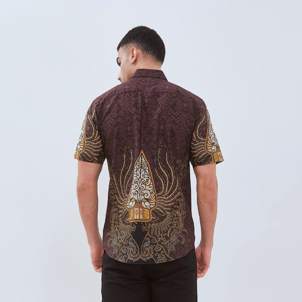 Odza Kemeja Batik Pria Lengan Pendek Slim Fit Regular Jumbo Modern Azmatex