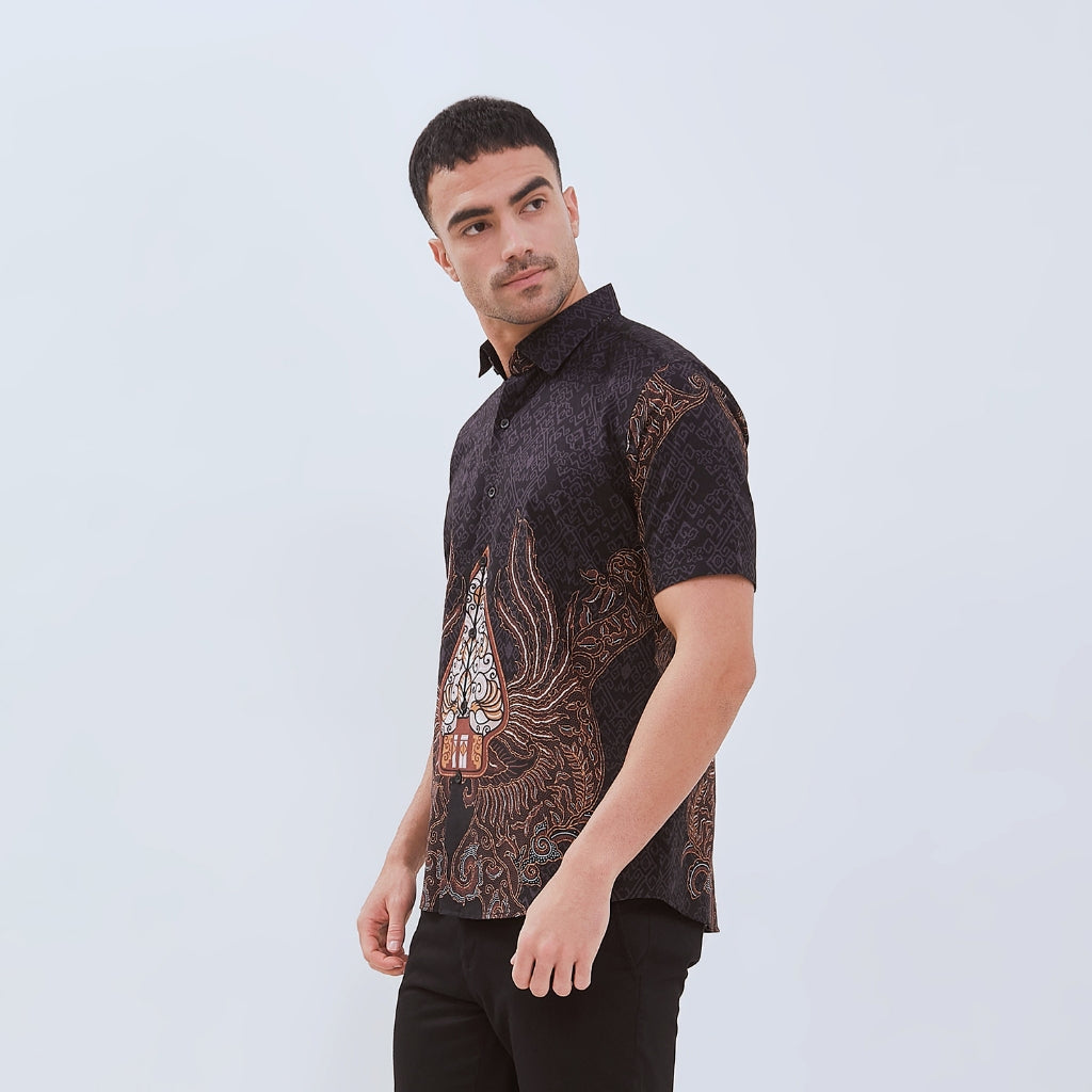 Odza Kemeja Batik Pria Lengan Pendek Slim Fit Regular Jumbo Modern Azmatex