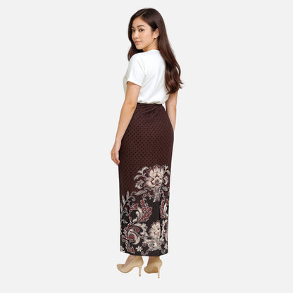 Set Kemeja Batik Couple Rok Lilit Kebaya Jumputan Pria Wanita Lengan Panjang Hitam Halmara