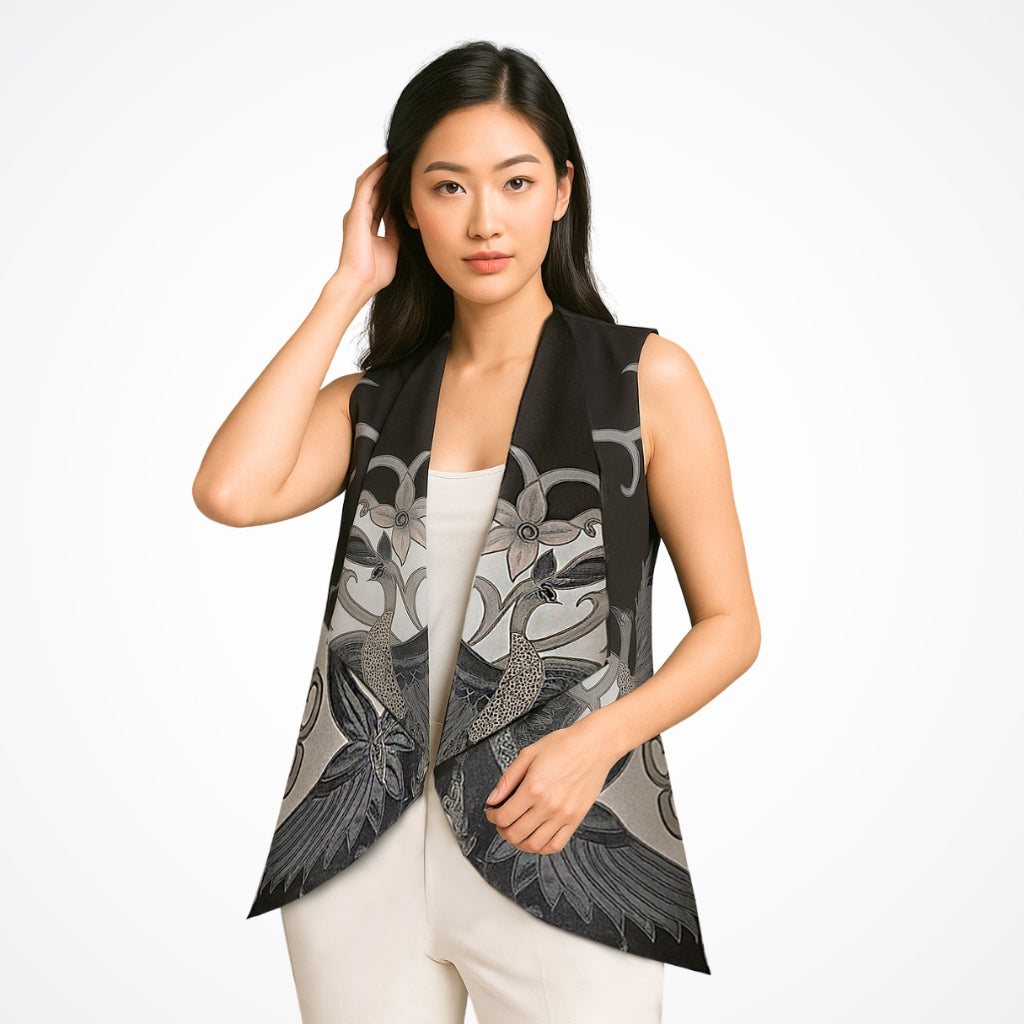 Odza Kemeja Rompi Batik Keluarga Baju Hem Couple Pria Wanita Pesta Pasangan Hitam Lengan Panjang Slim Fit Jumbo Allsize Grevisha