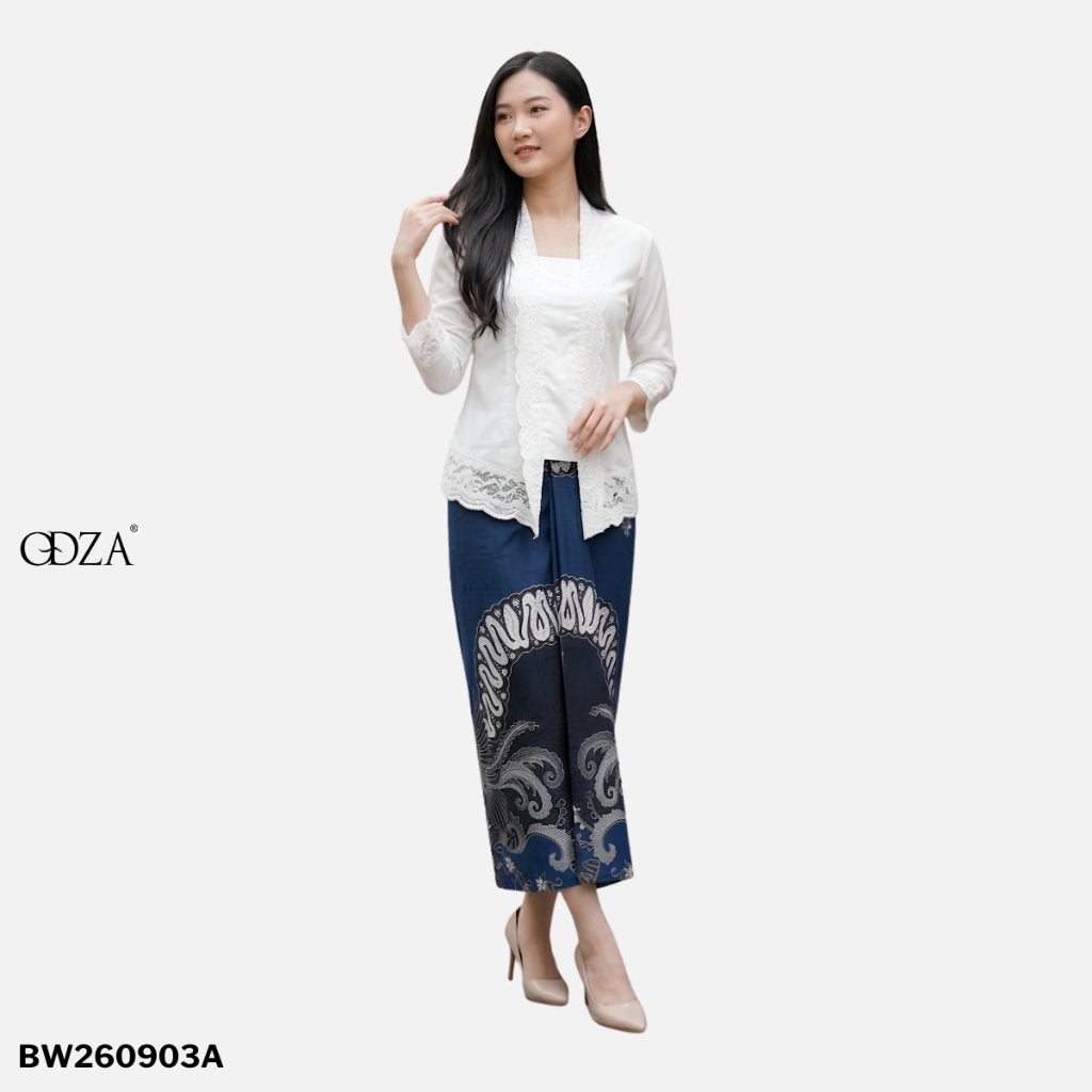Odza Rok Lilit Batik Wanita Panjang Allsize Bawahan Kebaya Kondangan Wisuda Katun Premium Renatisa Hitam Biru