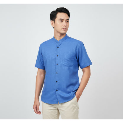 Odza Baju Koko Couple Bapak Anak Family Set Lengan Pendek Jumbo Smith Biru Muda