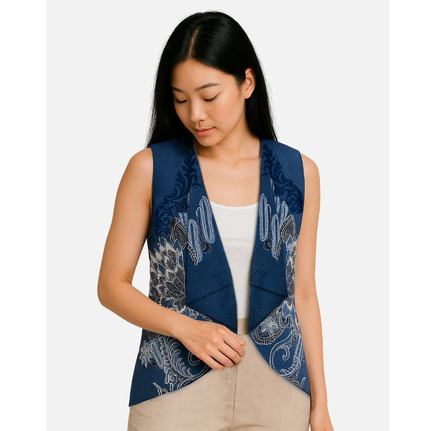 Odza Baju Luaran Atasan Rompi Vest Batik Outer Wanita Bolak Balik All Size Chloe