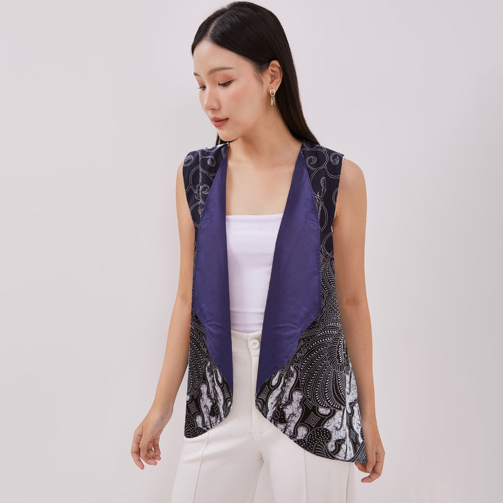 Odza Baju Luaran Atasan Rompi Vest Batik Outer Wanita Bolak Balik All Size Chloe